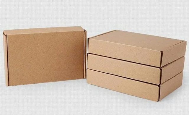 

10pcs/lot 30*21.5*5cm Brown Kraft Cardboard Boxes Business Express Shopping Delivery Packaging Paper Package Mailing Box