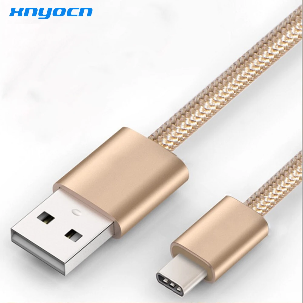 Xnyocn 2.4A USB Type C Cable Soft Braided Wire Aluminum Alloy Casing Fast Charging & Data Sync USB C Cable for Type-C Devices