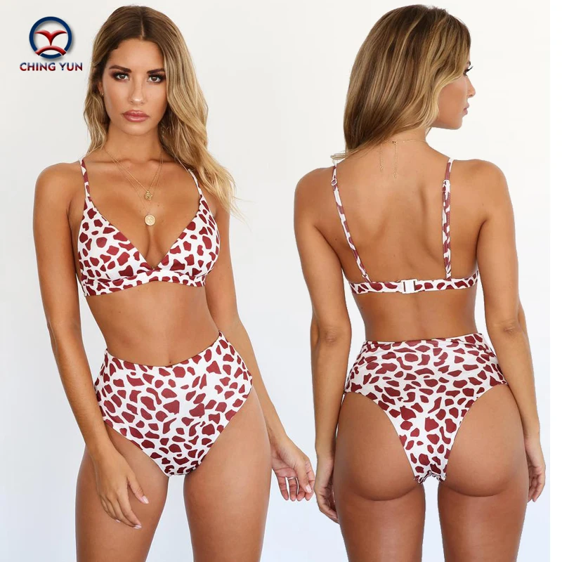 CHING YUN 2019 new woman leopard print snake pattern high waist bikini summer sexy beach swimsuit ladies  Brazilian bikini suit