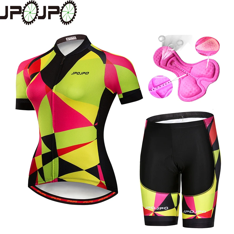 

JPOJPO Women Cycling Jersey 2019 Pro Team Cycling Clothing Summer Maillot Ropa ciclismo Bike Jerseys Breatable Short Sleeve set