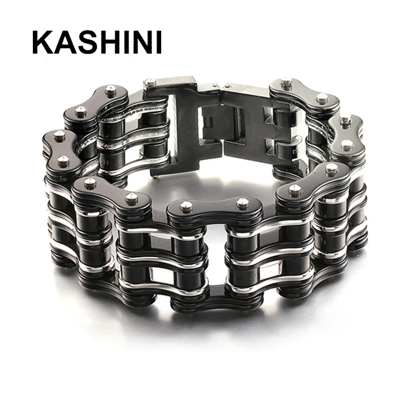 

Mens Bracelets Bangles Punk Biker Bicycle Motorcycle Chain Link Bracelets for Men&Women Three-layer Stainless Steel Jewelry