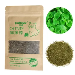 Organic Cat Catnip 100% Natural Cattle Grass Cat Mint Leaves 10g Menthol Flavor Funny Cat Training Treats Toys Cats Supplies