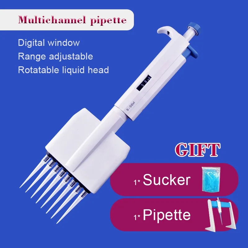 8 Channels 12 Channels Manual Adjustable TopPette Pipette Pipettor Pipet Laboratory Equipment Multichannel pipette