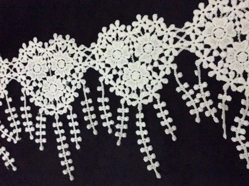 12cm polyester water soluble exquisite embroidery fringe lace trim, XERY-XHX001B