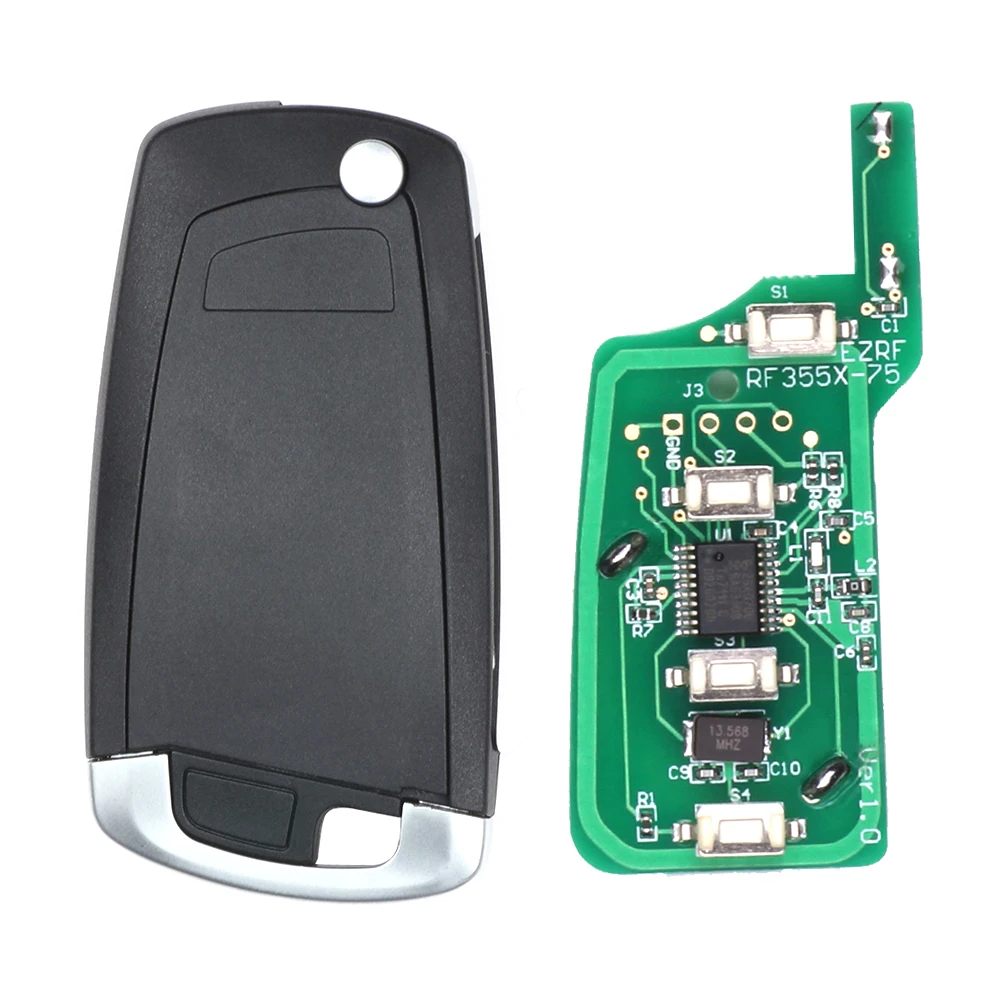 Keyecu For BMW CAS2 5 Series E46 E60 E83 E53 E36 E38 Modified Flip Remote Car Key Fob 315LP 315MHz 433MHz 868MHz With ID46 Chip