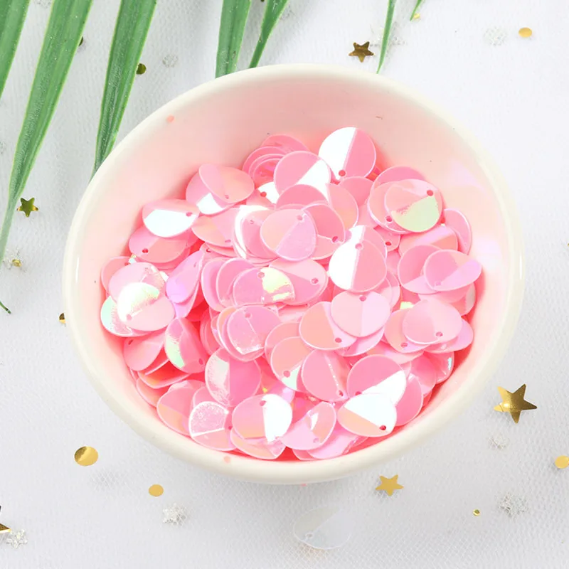 250Pcs/lot 10mm Oval Folded Sequins paillettes Sewing Craft PVC Round Cup Sequin for Kids DIY Women Garment Accessories