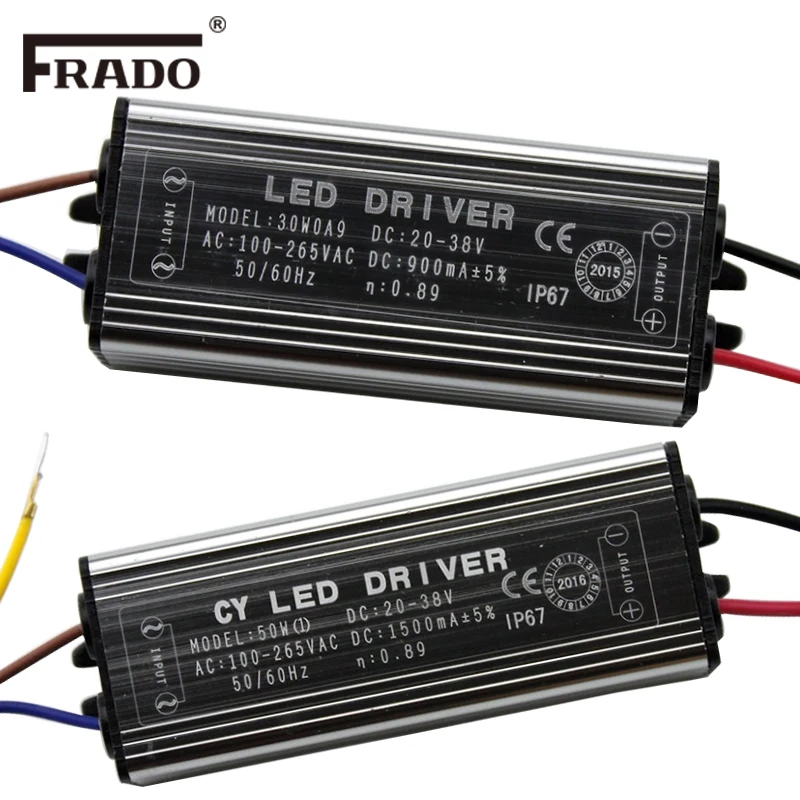 

2023NEW LED Drive 10W 20W 30W 50W LED Driver Adapter Transformer AC100V-265V to DC20-38V Switch Power Supply IP67 For Floodlight