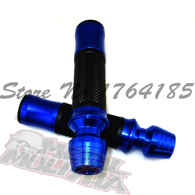 Hb-020-bl azul ATV de aluminio y caucho 7/8 '' CNC Handle Bar apretones de la mano traje de gama para gas del acelerador