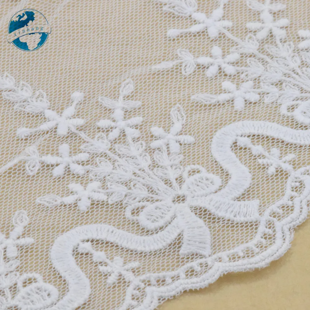 21cm Wide Cotton Embroid Lace Edge Sewing Ribbon Guipure Trim Wedding DIY Garment Curtain Accessories African Doll lace#3953