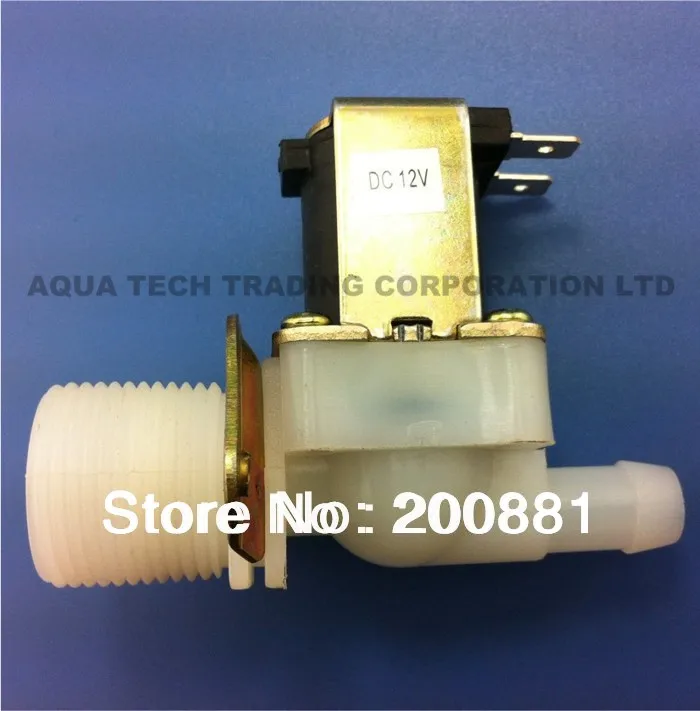 

AC220V 1/2" inlet, 10MM outlet port plastic water solenoid valves,Normally Close solenoid valves