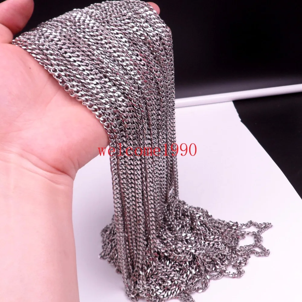 Lots Stainless Steel 5mm/8mm Curb Chain DIY Jewelry Finding Marking Chain In Bulk 5meter/10meter