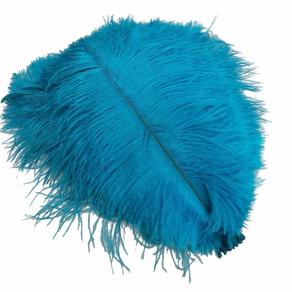 Großhandel Seeblaue Straußenfedern 15-75CM 6-30 Zoll DIY Karnevalsdeko Party Hochzeitsdekorationen Natürliche Straußenfedern – Detail 1