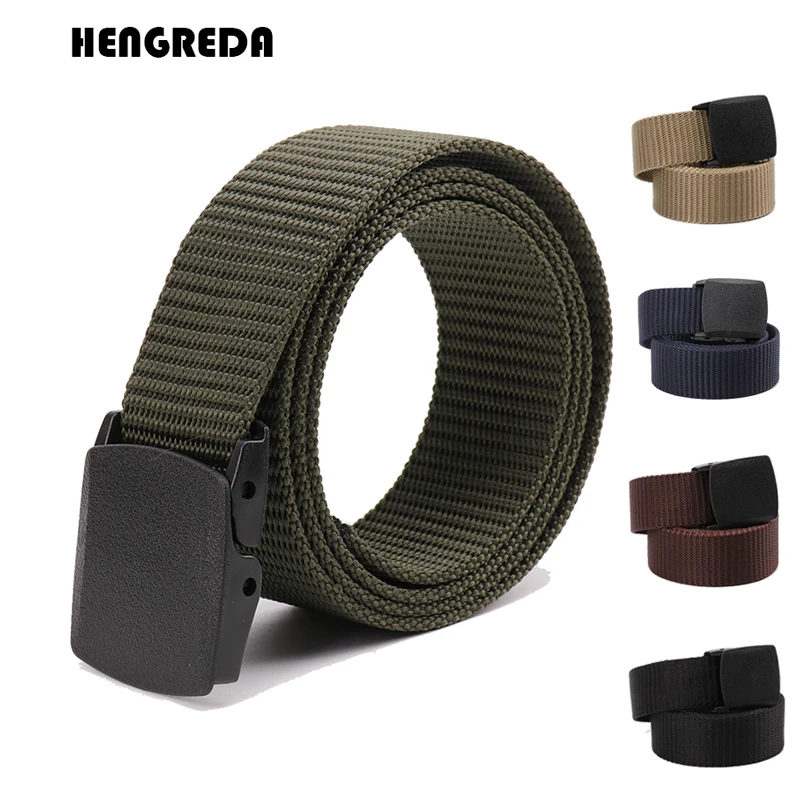 Military Men Belt Woman Army Belt 2019 Tactical Wide Waist Belts Plastic Buckle Light Weight Black Belt Nylon Travel 120cm 130cm