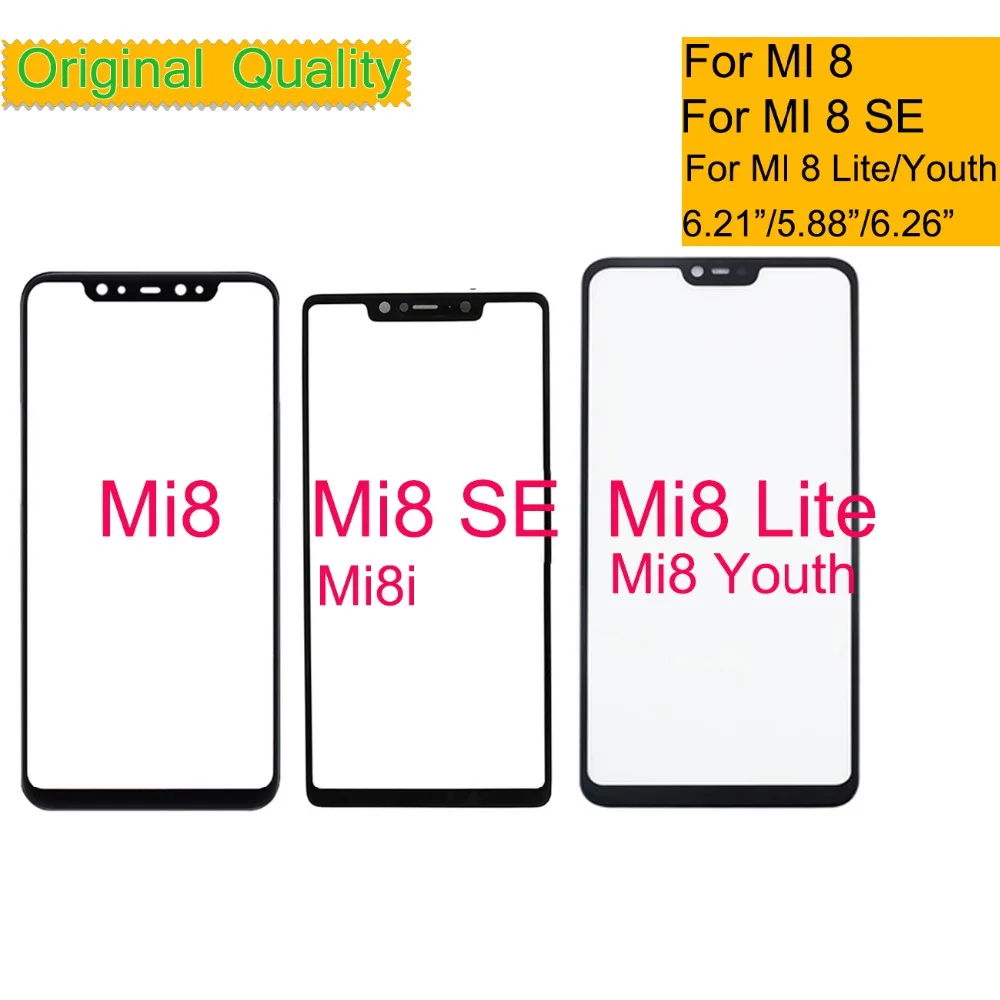 

Replacement For Xiaomi MI 8 SE Lite Youth Pro 8i Touch Screen Panel Front Outer Glass Lens Touchscreen With OCA Glue