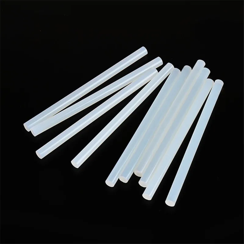 

10pcs 7x128mm Transparent Plastic Hot Melt Gun Glue Sticks Home Power Heat Pistol Solid Adhesive DIY Jewelry Phone Case Beauty