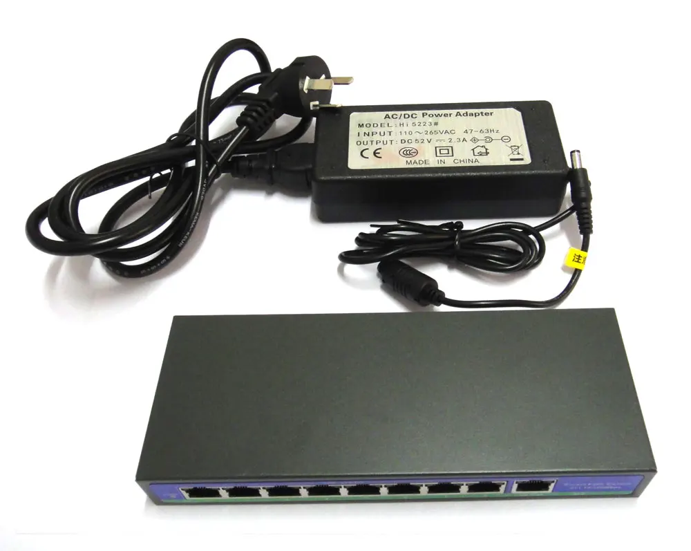 8ch poe 120 w 출력 9 포트 poe (power over ethernet) 802.3af/at 8 포트 poe 스위치 공급 전원 (cctv ip 카메라 용)