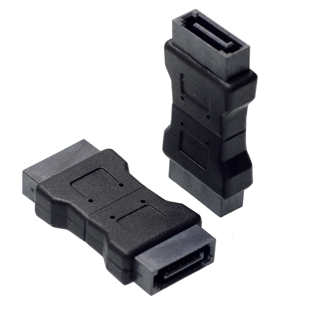 High quanlity 7P SATA 3.0 data male to male Port adapter straight angle 7 PIN Serial ATA III 6Gb/s Jack Connector Coupler