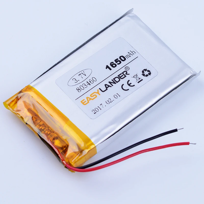 803460 충전식 리튬 이온 폴리머 배터리, 3.7V, 1650mAh