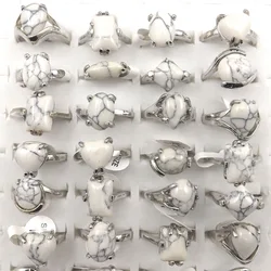 Natural White Semi-precious Stone Rings Women's Ring For Promotion 50pcs Wholesale
