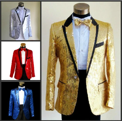 paillette Children master Sequins Dresses Stage Costumes terno Suit MC boy Clothing Singer Suits & Blazer show jacket outerwear