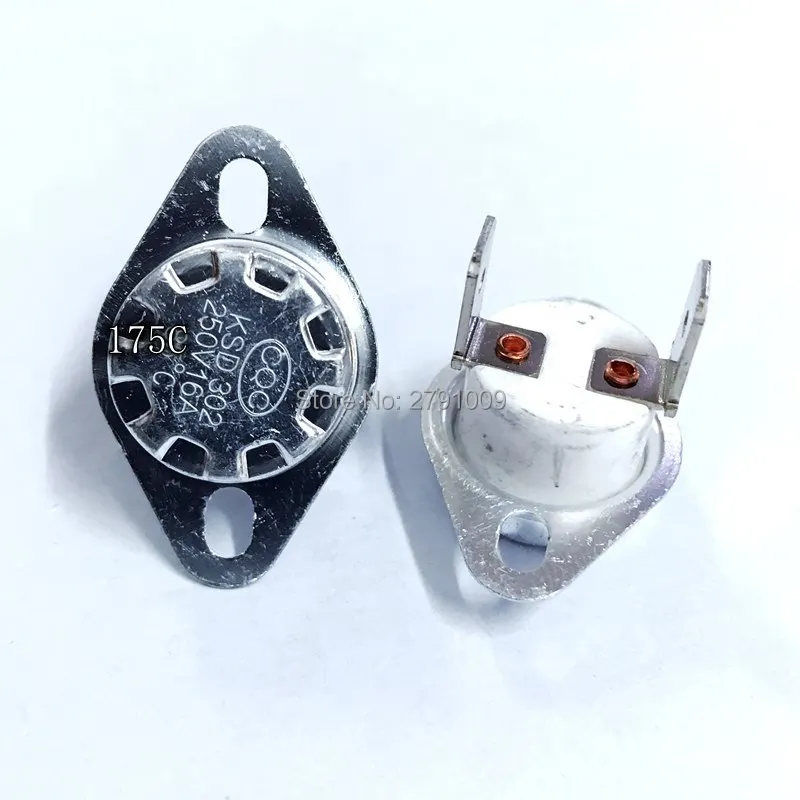 10 KSD302 / KSD301 175C Normally Closed Manual Reset Temperature Switch Ceramics 16A 250V 175 Degrees NC Automatic Disconnection