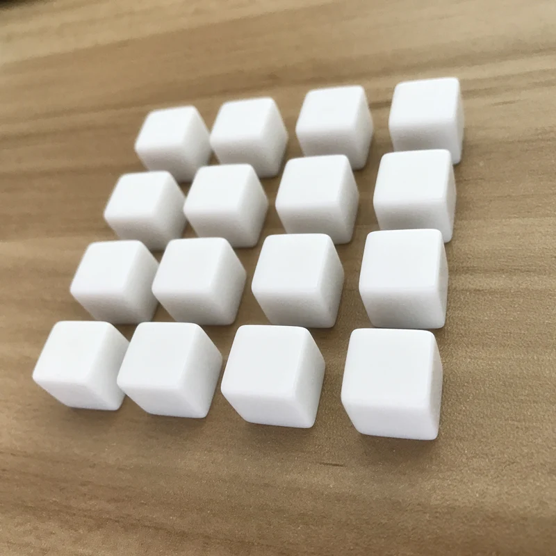 10Pcs/Lot Wholesale 12mm Dice White Blank Square Corner Dice Set Can Write And Carving Children Teaching Instruments Boardgame