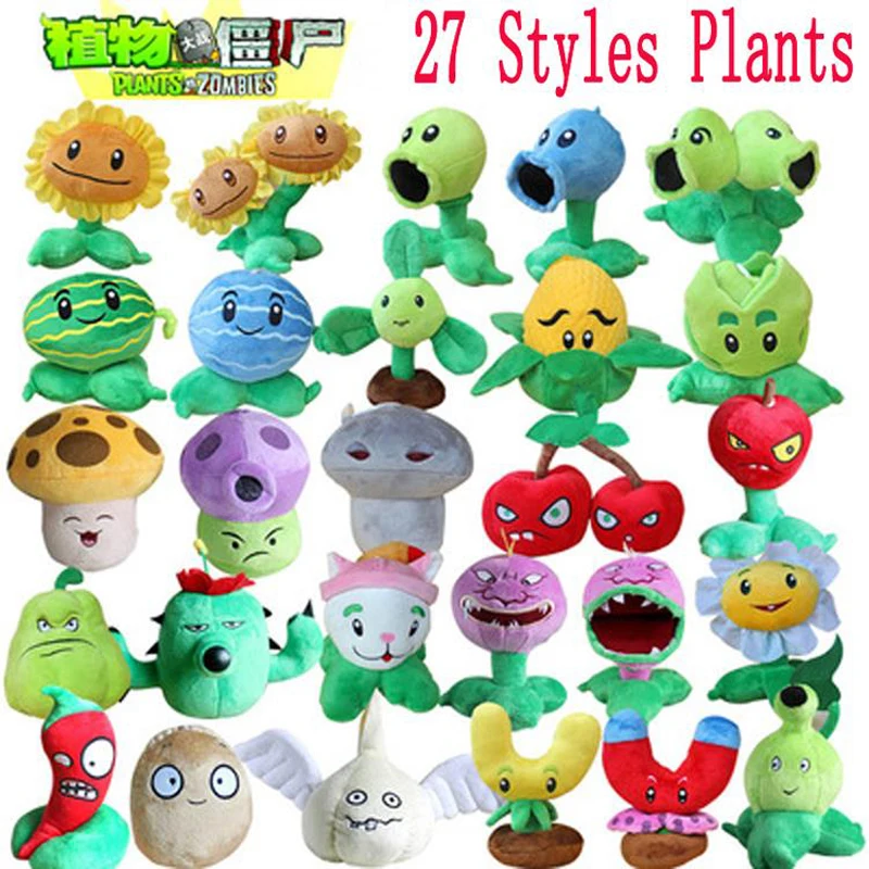 

27pcs/lot 13-20cm Plants vs Zombies Plush Stuffed Toys PVZ Plants SunFlower Peashooter Plush Soft Toy Doll for Kids Toys Gifts