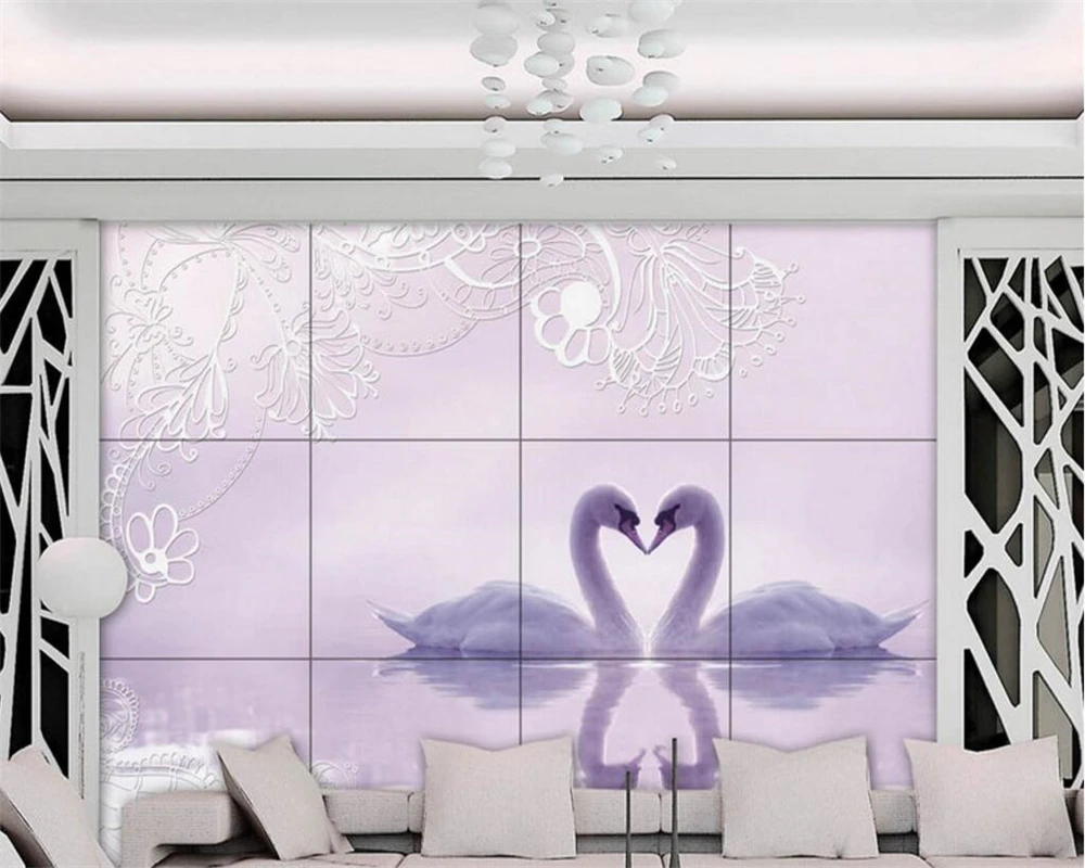 

Beibehang custom wallpaper beautiful swan lake, 3d photo wallpaper mural bedroom living room tv wall 3D wallpaper for walls 3 d