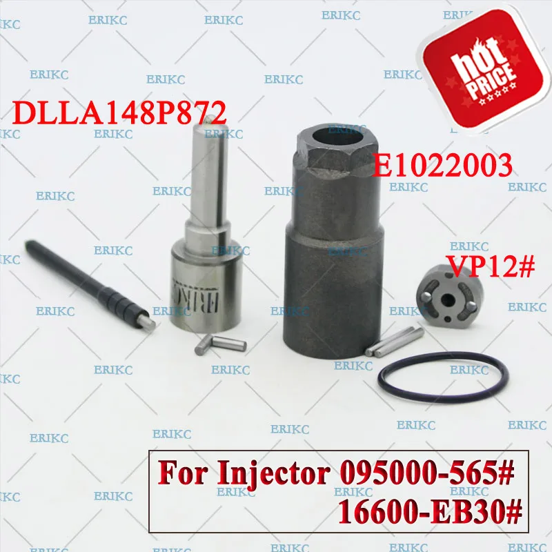 ERIKC 095000-5650 Fuel Injector 16600-EB300 Repair Kit Nozzle DLLA148P872 Valve Plate VP12# O-ring And Nozzle Cap