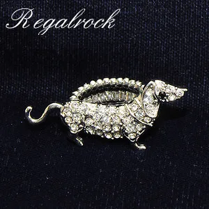 Dachshund Ring Cute Rhinestone Stretch Size Dog Pet Jewelry