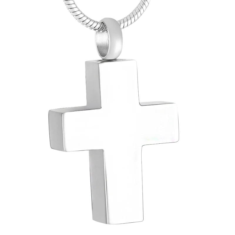 

IJD9423 HIgh Polish Blank Cross Cremation Pendant ,316L Stainless Steel Memorial Urn jewelry For Men Engravable Keepsake Pendant