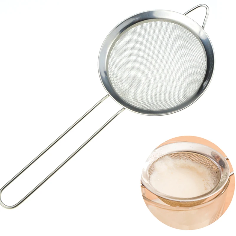 YOMDID Stainless Steel Fine Mesh Strainer Flour Sifter Sieve Colander Juice and Tea Strainer Pastry Tool Kitchen Accessories