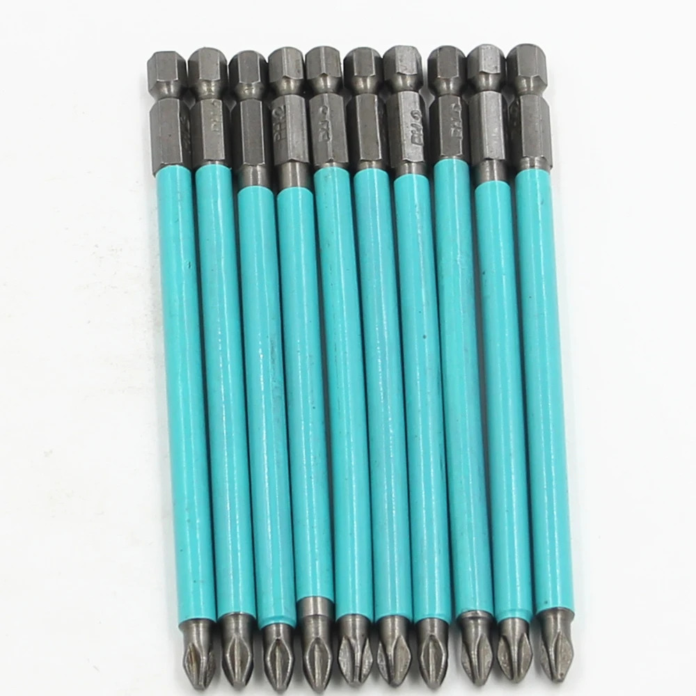 Set Bit 10 Buah Baja S2 PH2 125Mm Set Kepala Bit Obeng Torx Hex Kunci Pas Tri-wing Baut Cross-Head Set Non-selip