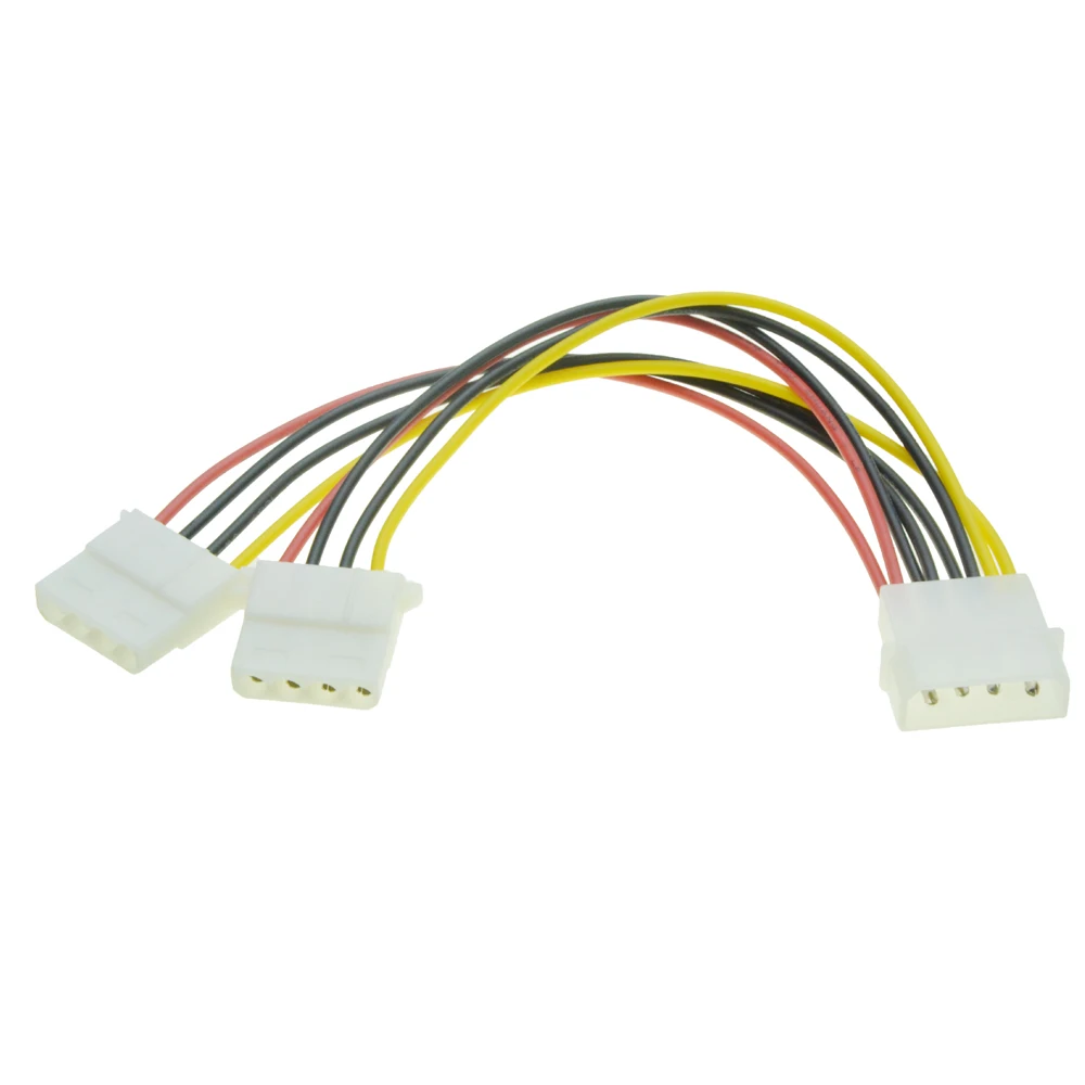 Molex 4Pin Kabel Ekstensi Listrik Laki-laki 1 untuk 2 Perempuan port Daya Kabel Power IDE Port Multiplier D Plug Y Splitter
