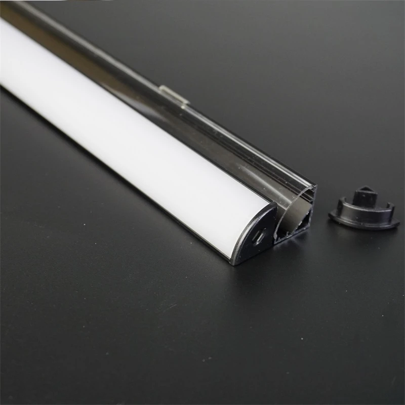 

10-40pcs/lot 80 inch 2m black V shape 45 degree corner aluminum profile for 12/24V led strip,milky/transparent cover 12mm pcb