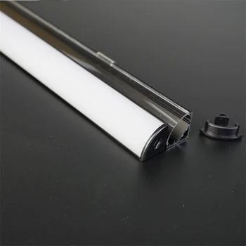 10-40 unidades 80 polegadas 2m preto formato v canto de 45 graus perfil de alumínio para 12/24v faixa de led, leitosa/transparente cobertura 12mm pcb