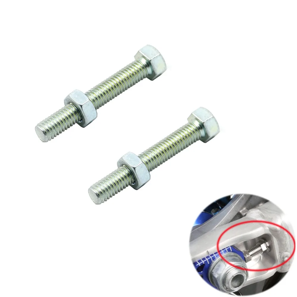 

2PC M8x50 Swingarm Chain Adjuster Bolt Screws For Honda Kawasaki Suzuki Yamaha CR CRF KX RM YZ CR125 CR250 CR500 YZ 125 250