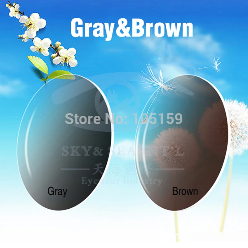 ESNBIE Customized  Photochromic Lenses Prescription Lens for Eyes Protection 1.56 Index Aspheric Lens CR39 SUNGLASS Color Lens