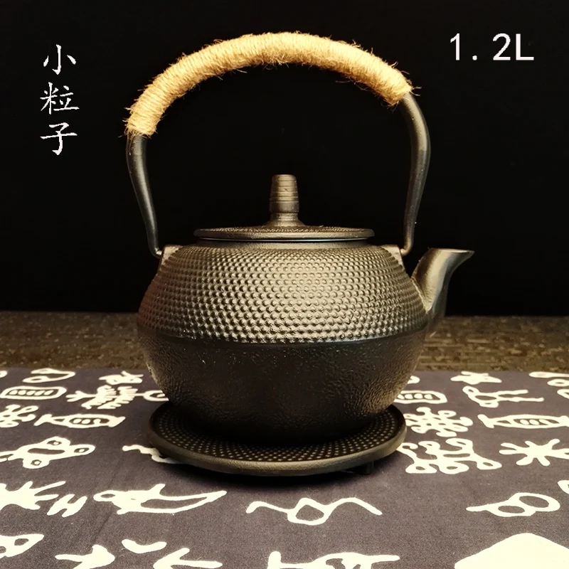 

Cast Iron Tea Pot Set Japanese Teapot Tetsubin Kettle Drinkware 1.2L Kung Fu Tools Stainless Steel Strainer Teakettle Pig iron