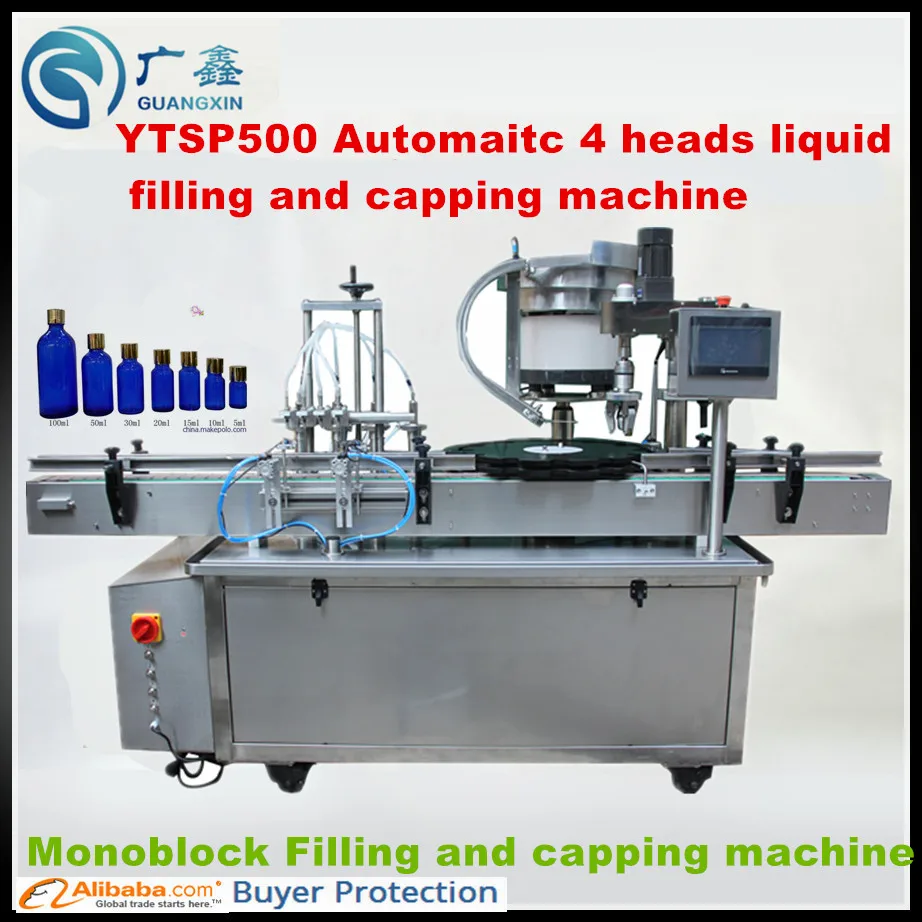 YTSP300 Automatico E macchina di rifornimento Liquida e tappatura, Spray cosmetici Liquido di Riempimento e Tappatura Macchina di riempimento e cap