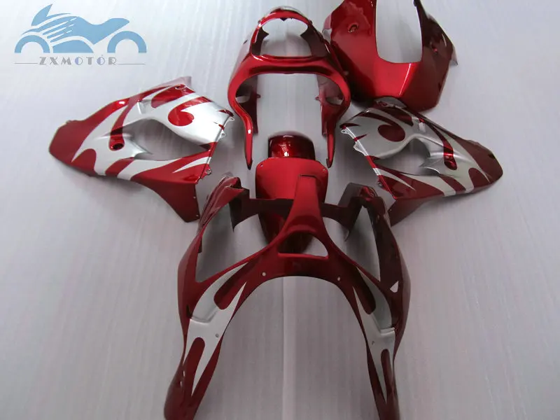 ABS plastic fairing kits for KAWASAKI Ninja ZX9R 00 01 motorcycle sports body repair fairings parts 2000 2001 ZX 9R red silver