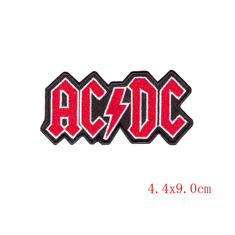 New words AC&DC Logo Hard Metal Rock Music Band Sew Iron On Embroidered Patch Y DIY clothes bag shoes and cap decoration