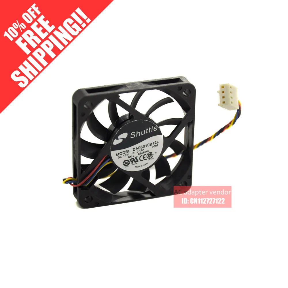 

shuttle 6010 6cm DA06010B12L 12v 0.17a 4 wire PWM / Slim / cooling fan