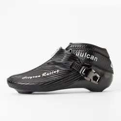 CITYRUN-patines de velocidad profesionales en línea, botas con diseño de cremallera de fibra de carbono, cordones, zapatos de competición de pista corta, 1 par