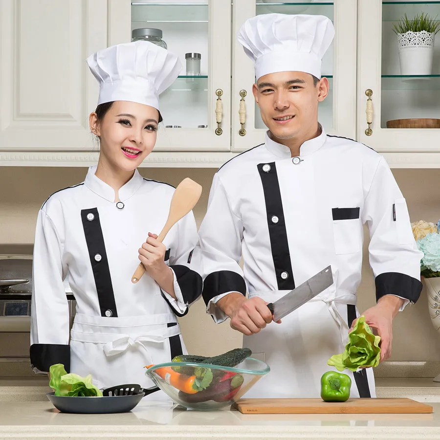 

High Quality 8 Colors Hotel Chef Coat Unisex Mix Colored Long Sleeve Chef Coat Restaurant French Cook Uniform Cook Workwear