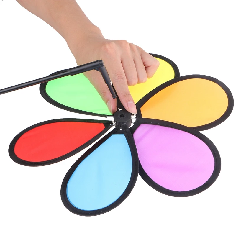 Bunte Regenbogen Dazy Blume Spinner Wind Windmühle Garten Hof Im Freien Decor -m15