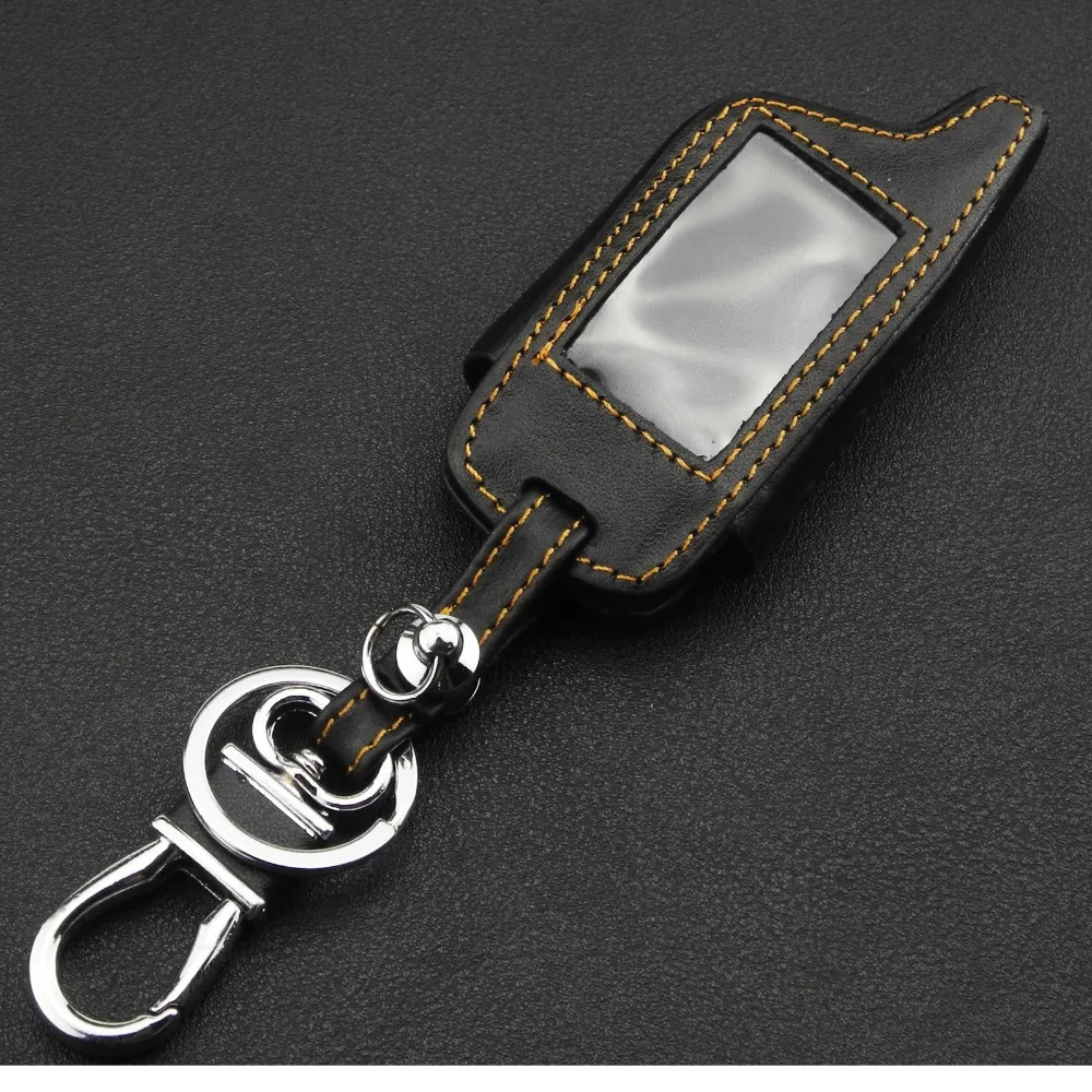 jingyuqin New B9 Leather Key Case for Starline B9/B91/B6/B61/A91/A61/V7 C9 KGB FX-5 Jaguar ez-one LCD Way Car Remote 2 Way Alarm