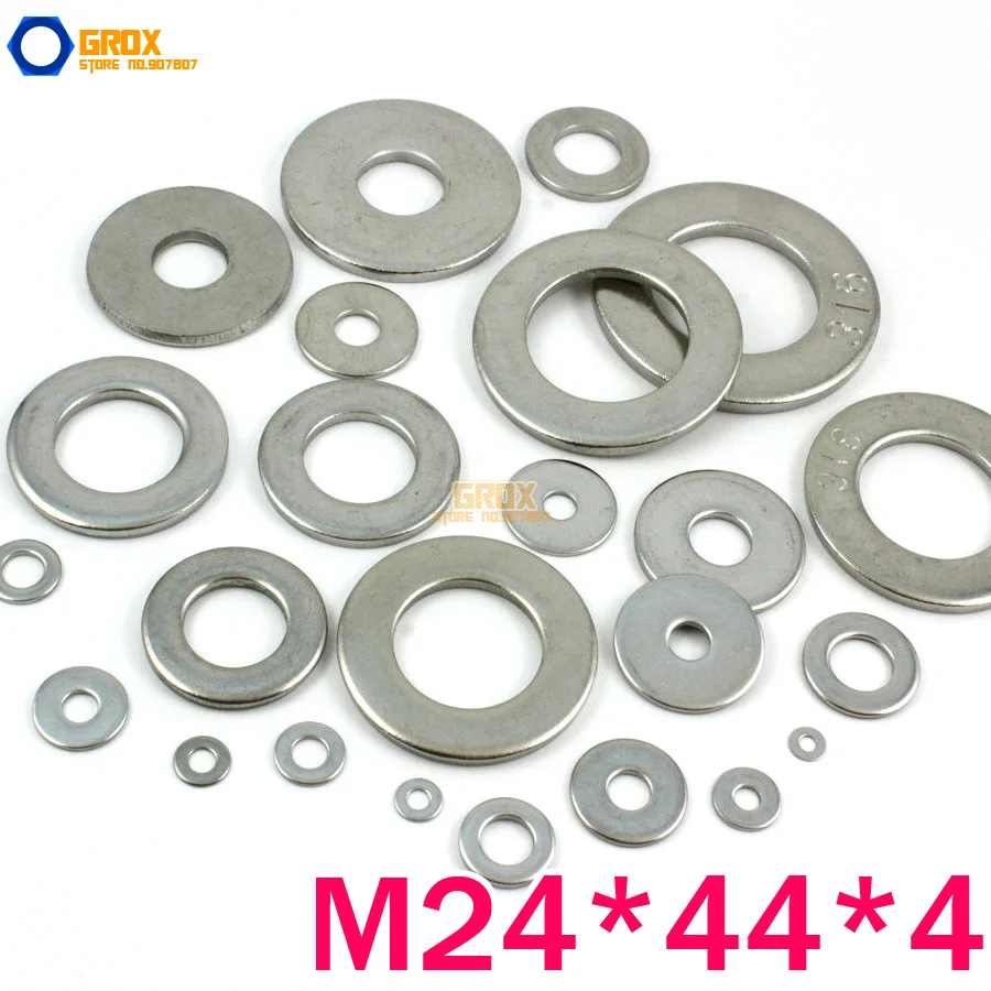 

6 Pieces M24*44*4mm 316 Stainless Steel Flat Washer Marine Grade