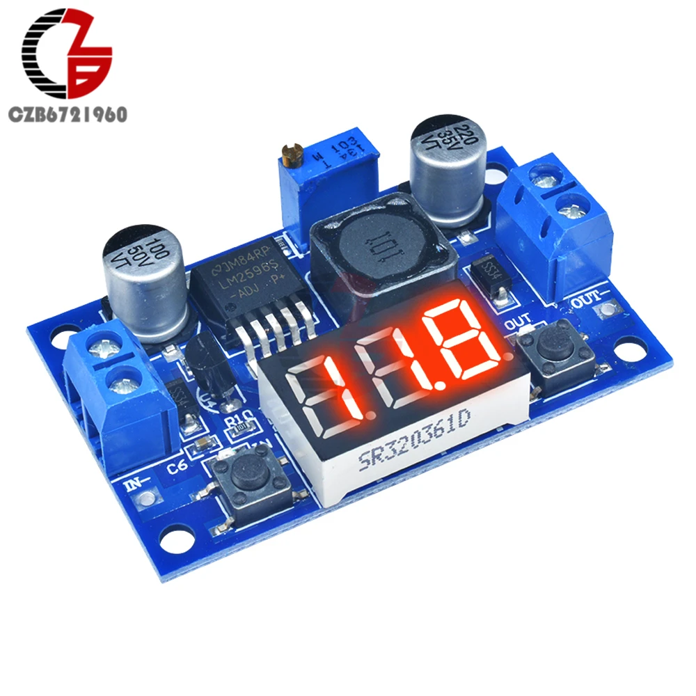 LM2596 DC-DC Step Down Buck Converter LED Digital Voltmeter Adjustable Power Transformer Supply Voltage Regulator Meter 12V-5V