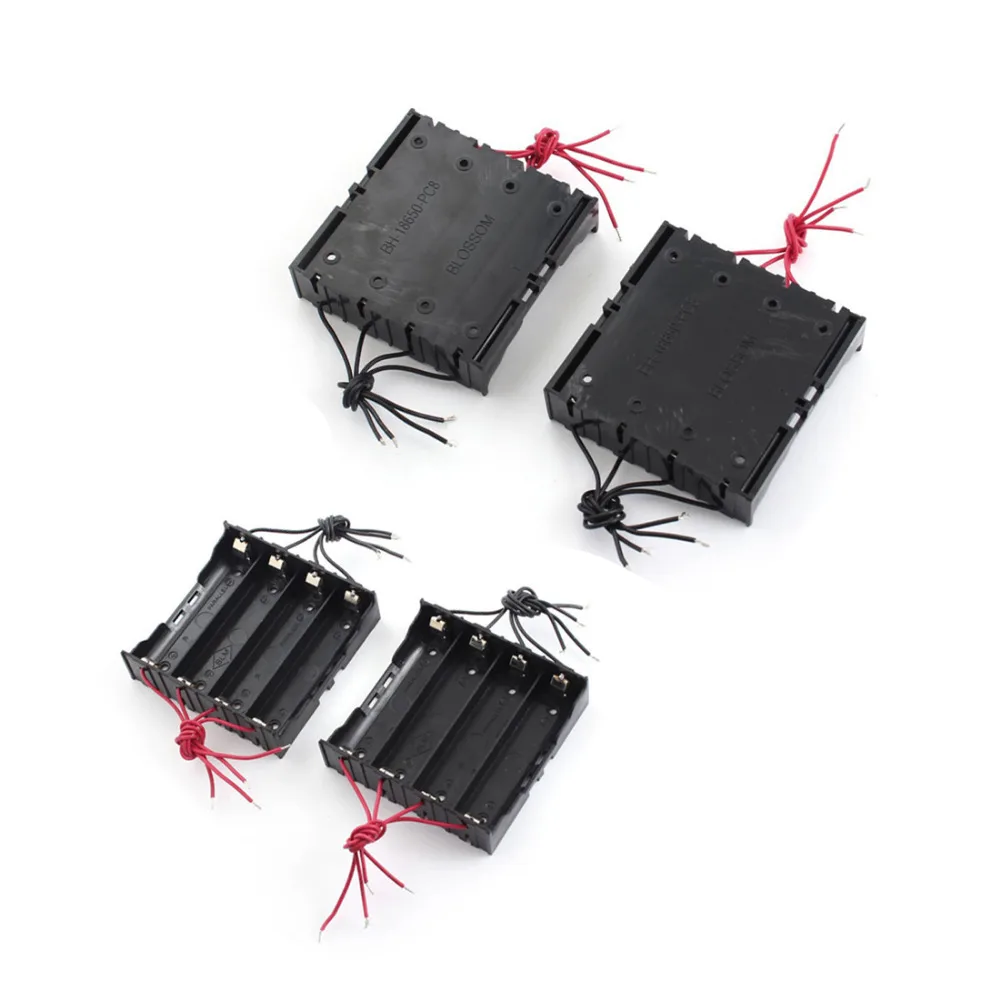 

30pcs/lot MasterFire 11cm 8-Wires Black Plastic 4 x 3.7V 18650 Battery Holder Storage Box Case Cover For 4pcs Batteries Cases